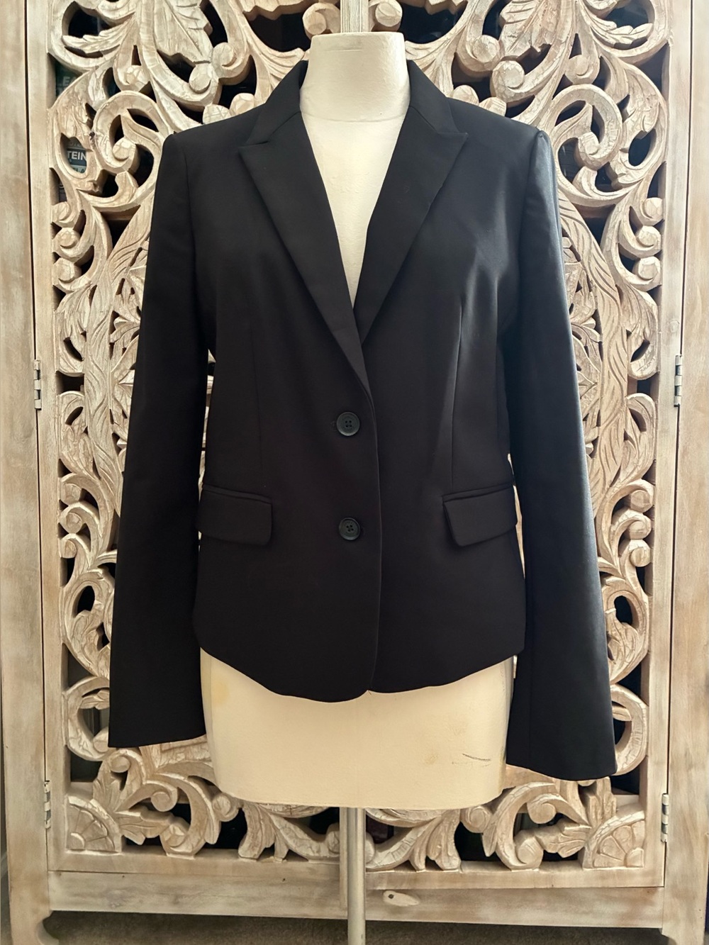 Express Black Two-Button Tailored Blazer